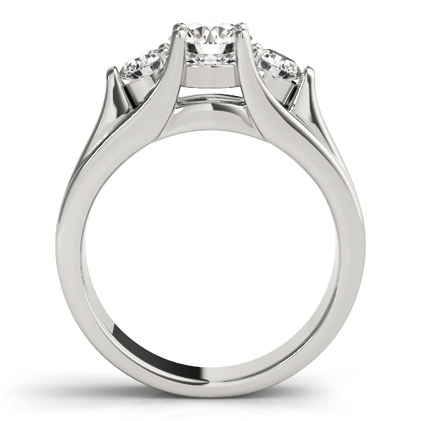 Round Diamond Three Stone Engagement Ring