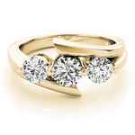 14K Yellow Gold 1 ct Diamond Three-Stone Ring