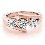 14K Rose Gold 1 CT Diamond Three-Stone Engagement Ring