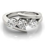 Round Diamond Three Stone Engagement Ring
