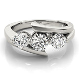 Round Diamond Three Stone Engagement Ring