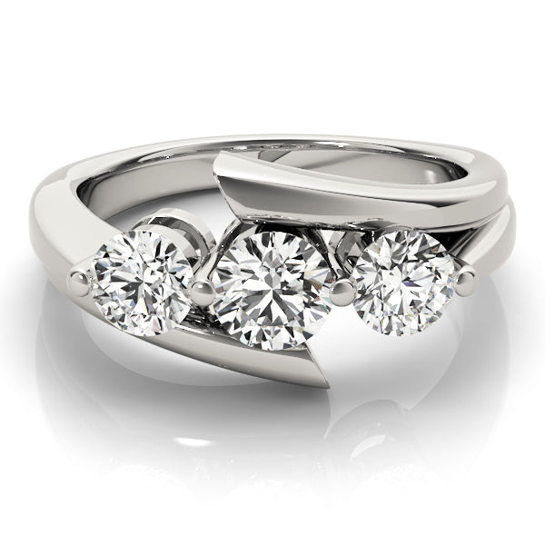 Round Diamond Three Stone Engagement Ring