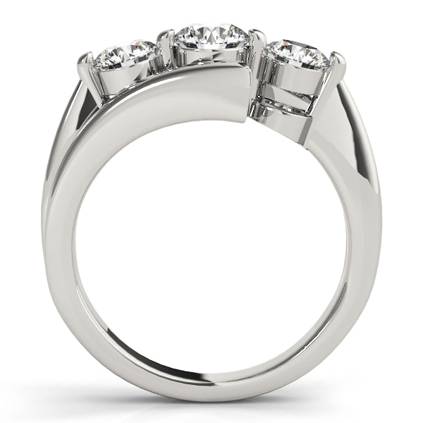 Round Diamond Three Stone Engagement Ring