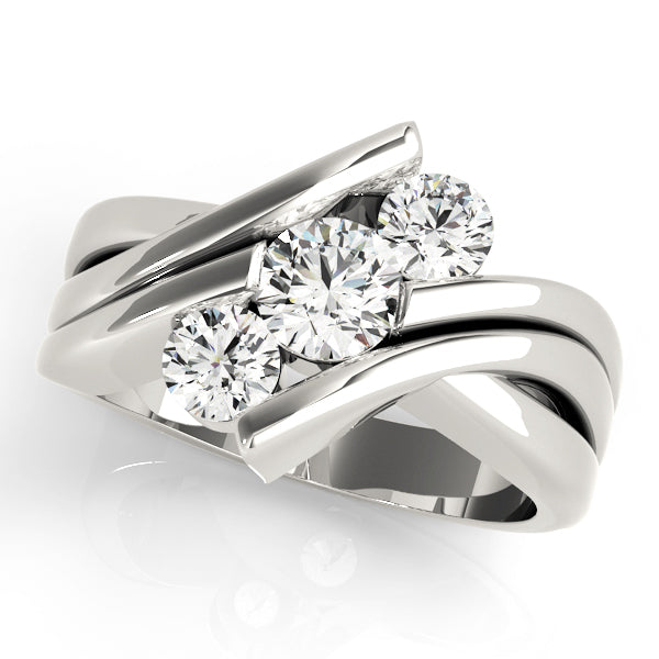 Round Diamond 1CT Three Stone Engagement Ring