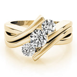 14K Yellow Gold 1 CT Diamond Three-Stone Engagement Ring