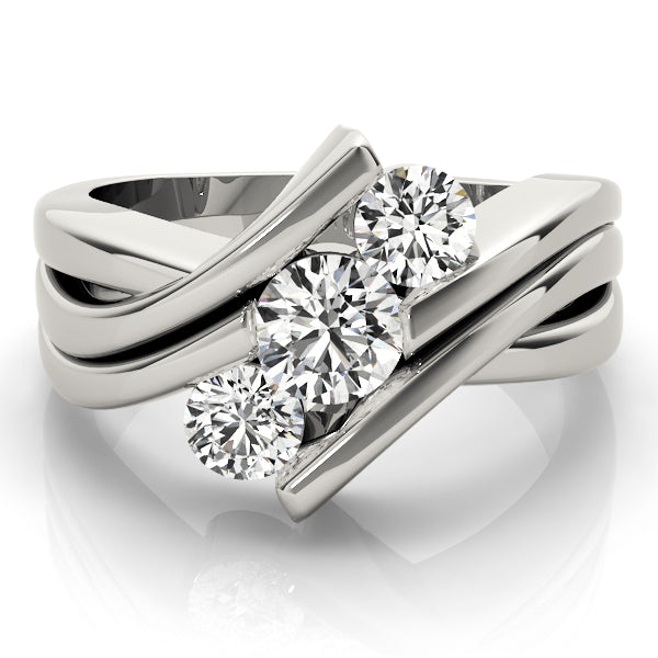 Round Diamond 1CT Three Stone Engagement Ring