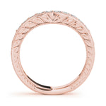 14K Rose Gold Round Diamond Wedding Ring