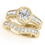 14K Yellow Gold Vintage Round Diamond Ring