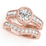 Vintage 14K Rose Gold Diamond Engagement Ring