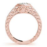 Vintage 14K Rose Gold Diamond Engagement Ring