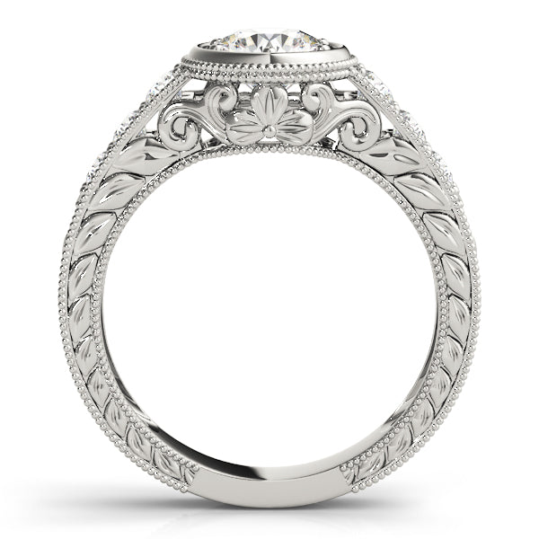 Vintage 14K White Gold Diamond Engagement Ring