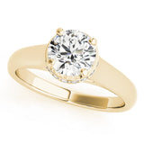 18K Yellow Gold 1 CT Round Diamond Solitaire Ring