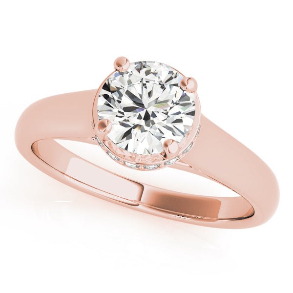 18K Rose Gold 1 CT Diamond Engagement Ring