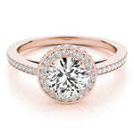 18K Rose Gold 1.5 ctw Diamond Halo Engagement Ring