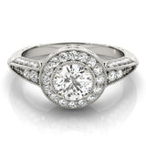 Round Diamond Halo Engagement Ring