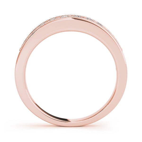 14K Rose Gold 0.10 ctw Diamond Wedding Band