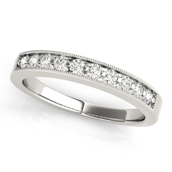 18K White Gold 0.10ctw Diamond Wedding Band