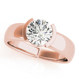 14K Rose Gold 1 CT Round Diamond Engagement Ring