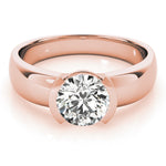 14K Rose Gold 1 CT Round Diamond Engagement Ring