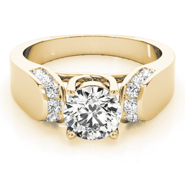 14K Yellow Gold Round Diamond Solitaire Ring