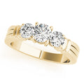 18K Yellow Gold 1 ct Diamond Three-Stone Engagement Ring