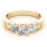18K Yellow Gold 1 ct Diamond Three-Stone Engagement Ring