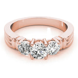 14K Rose Gold 1 CT Diamond Three-Stone Engagement Ring