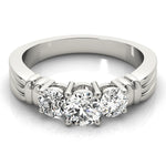 1 Carat Round Diamond Three Stone Ring
