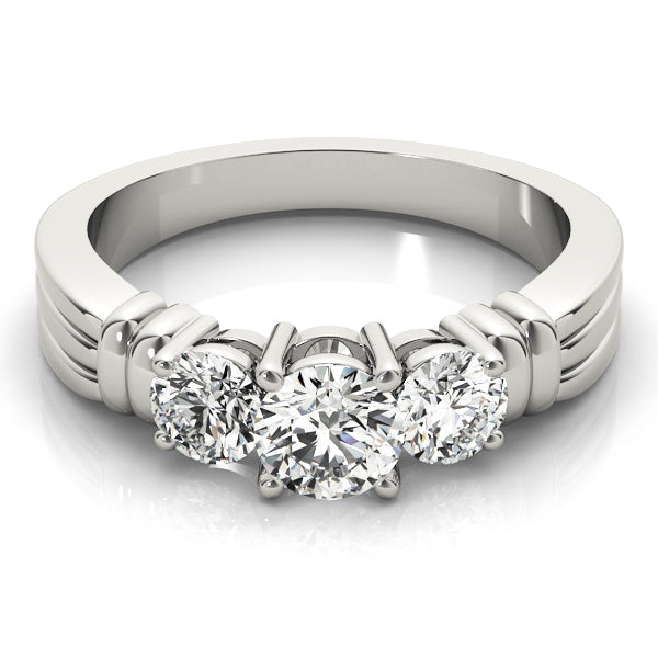 1 Carat Round Diamond Three Stone Ring