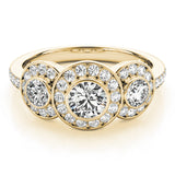 14K Yellow Gold 1.75ctw Round Diamond Engagement Ring