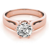 14K Rose Gold 1ct Round Diamond Solitaire Ring