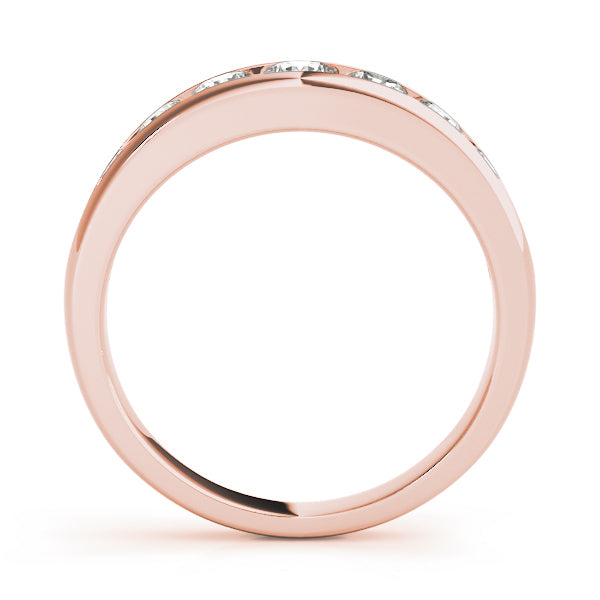 14K Rose Gold Round Diamond Wedding Ring