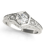 Vintage 0.33CT Round Diamond Engagement Ring