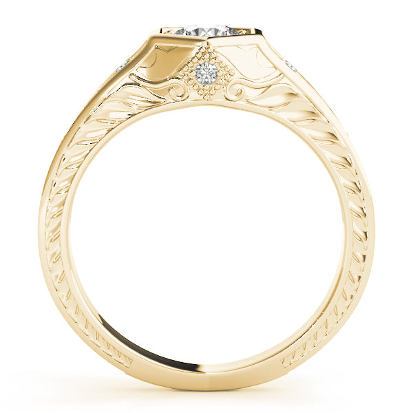 14K Yellow Gold Vintage Diamond Engagement Ring