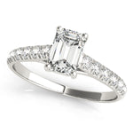 Emerald Diamond Trellis Engagement Ring