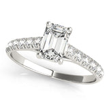 Emerald Diamond Trellis Engagement Ring
