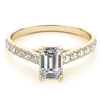 14K Yellow Gold Emerald Diamond Trellis Ring
