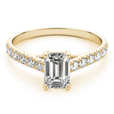 14K Yellow Gold Emerald Diamond Trellis Ring