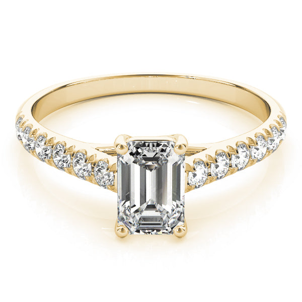 14K Yellow Gold Emerald Diamond Trellis Ring