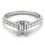 Emerald Diamond Trellis Engagement Ring