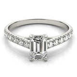 Emerald Diamond Trellis Engagement Ring