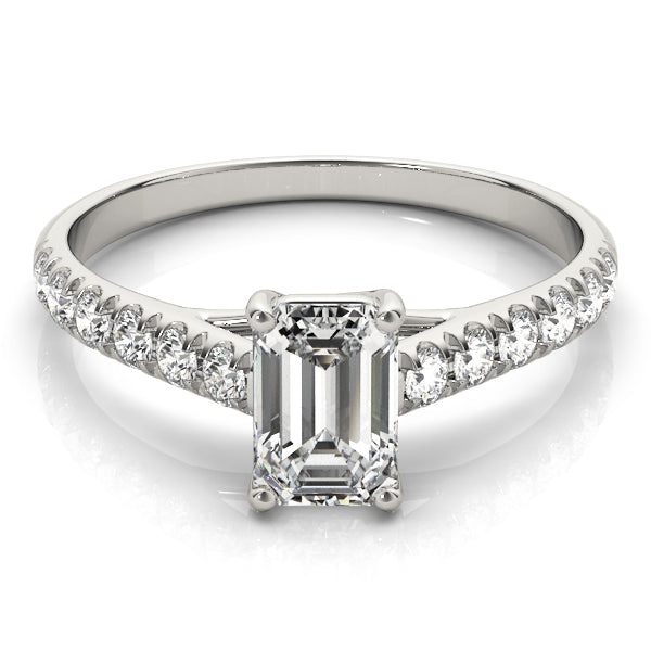 Emerald Diamond Trellis Engagement Ring