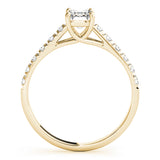 14K Yellow Gold Emerald Diamond Trellis Ring