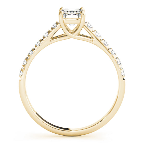 14K Yellow Gold Emerald Diamond Trellis Ring