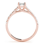 18K Rose Gold Emerald Diamond Engagement Ring