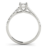 Emerald Diamond Trellis Engagement Ring