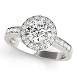 Premium Round Diamond Halo Engagement Ring