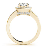 18K Yellow Gold 1 ct Diamond Halo Engagement Ring