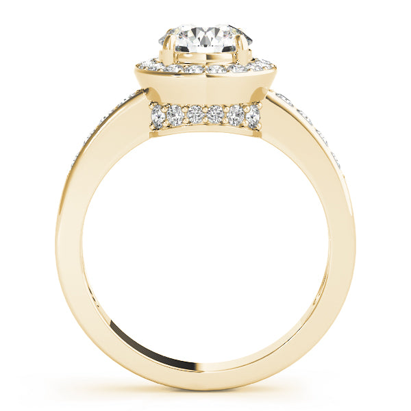 18K Yellow Gold 1 ct Diamond Halo Engagement Ring