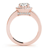 14K Rose Gold 1 CT Diamond Halo Engagement Ring